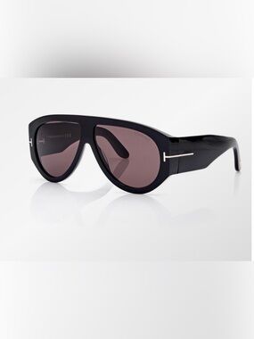 Tom Ford Black Sunglasses with Brown-Tint Lenses